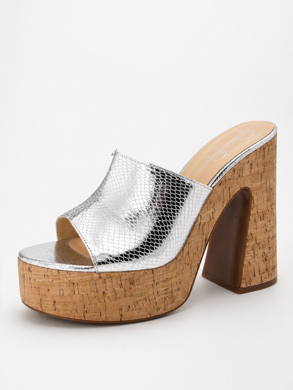 Jessica Simpson Xona Platform Heels Silver Size 10 NIB Retro Glam‎